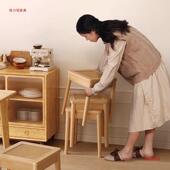 实木藤中编凳子可叠家用古餐凳复古闲方凳餐厅休备用D1564254椅子