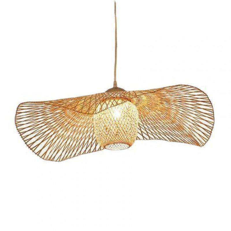 北欧竹编吊灯客厅餐厅灯创意竹艺灯具日式榻榻米卧室书房吊灯