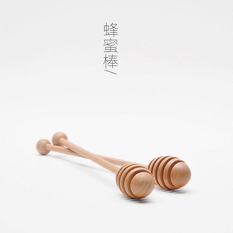 蜂蜜勺天然木质长柄蜂蜜咖啡果汁搅拌棒搅拌勺果酱棒无蜡无漆