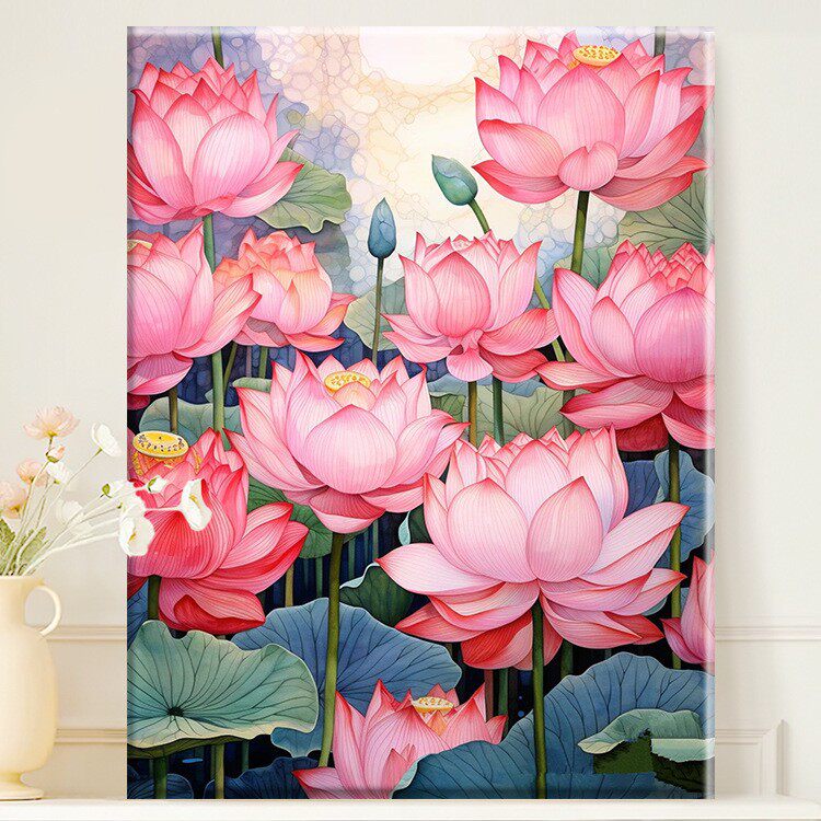 花团锦簇|0基础diy数字油画手绘手工花卉油彩丙烯填充治愈减压画