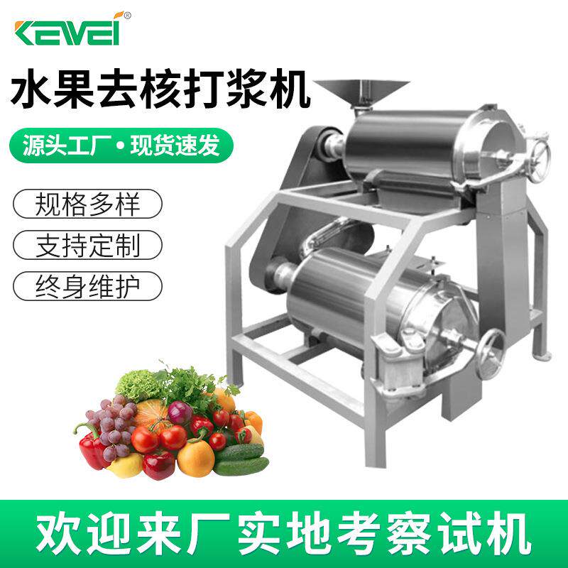 水果去核打浆机果蔬打浆机大型双道打浆机可按需设计生产2.5吨