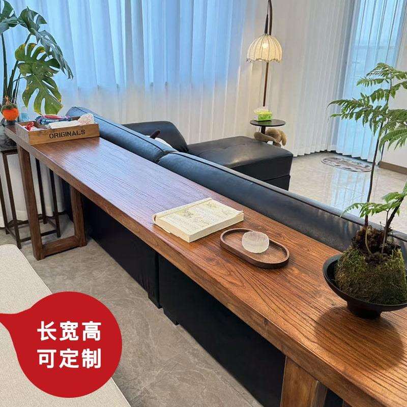 老榆木实木写字桌原木桌板书桌茶桌餐桌长条桌吧台大板桌面板