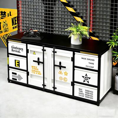 餐边柜置物柜集装箱铁皮柜定制铁艺收纳箱柜工业风复古储物柜客厅