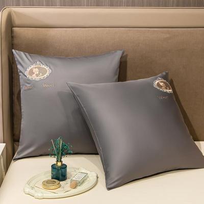 正品00支长床绒棉1刺绣头靠垫套全棉卧室简约轻5奢纯棉床上大靠枕