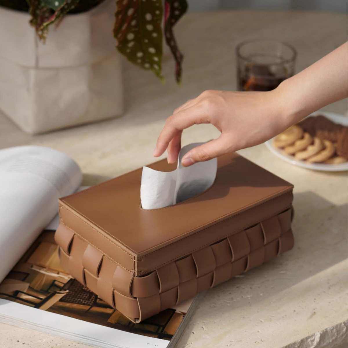 盒客厅纯色纸盒皮革编织奢现代纸巾轻纸盒桌面抽感皮质餐巾高级,家居饰品,装饰纸巾盒,淘宝优惠券,粉丝福利购,淘宝优惠卷