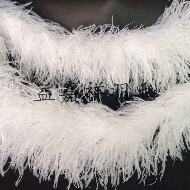 6层白色鸵鸟丝毛条 羽毛围脖 服装毛领裙边花边 DIY羽毛装饰品