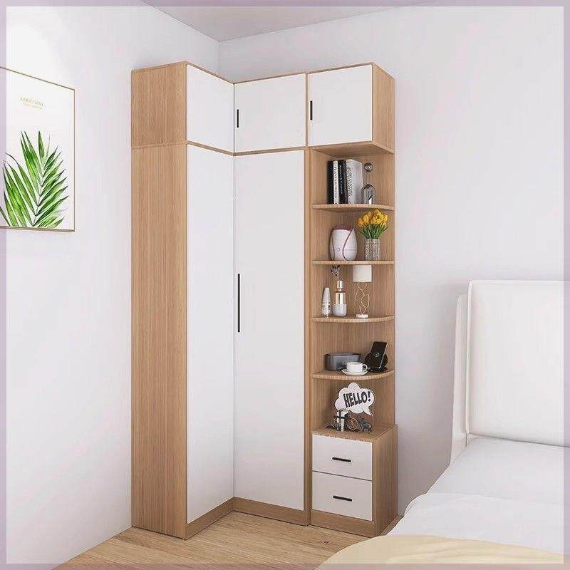 家用卧室转角衣柜加固床头柜抽屉一体现代墙角柜L型拐角衣柜收纳