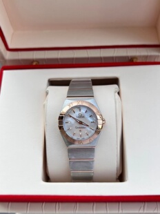 98新 欧米茄女表24MM星座系列18K金123.20.24.60.05.001石英手表