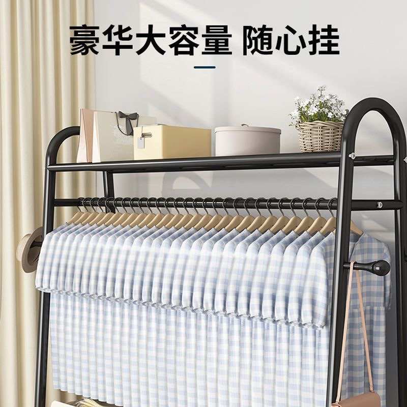 晾衣架落地阳台晒衣杆卧室内晒架简易折叠宿舍家用凉挂衣服的架子