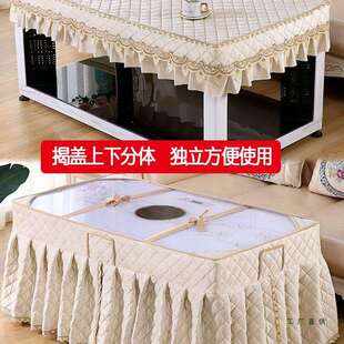 裙叉烤火被 电炉罩烤火桌子套加厚双面绒长方形电暖炉套冬简约新款