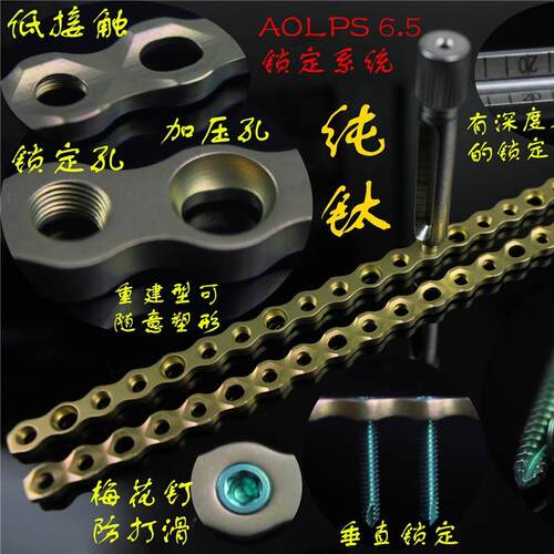 小动物骨科器械6.5纯钛锁定接骨板重建低接触加压钛合金锁定螺钉