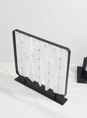 装饰品现代装饰品摆件金属艺术书房亚克简约售楼处屏风软样板间力