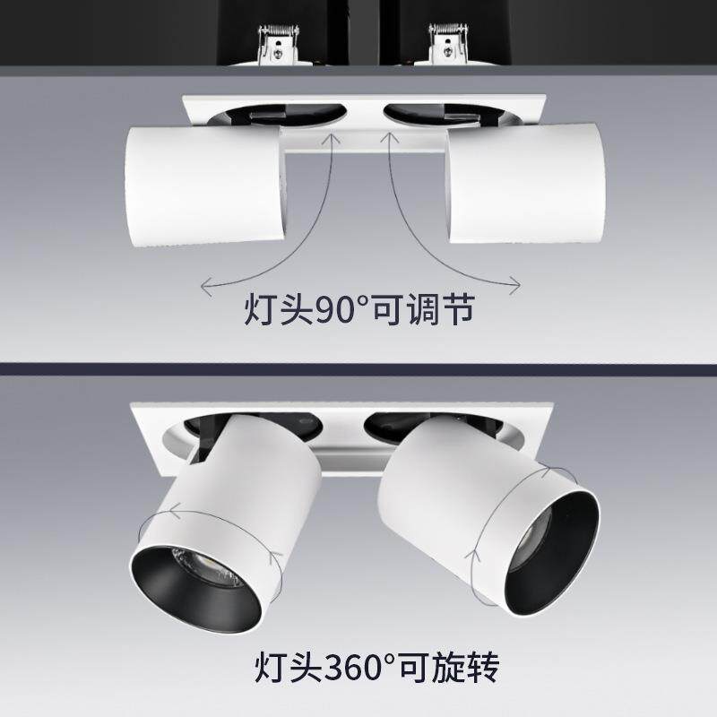 双厂入家可拉伸商场筒灯240嵌式墙头伸缩服装店射灯COB方形洗灯