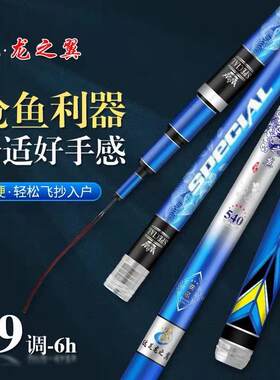 新款直销龙之翼碳素鱼竿台钓竿 大五节材质轻硬一九调 鲤鱼竿手竿