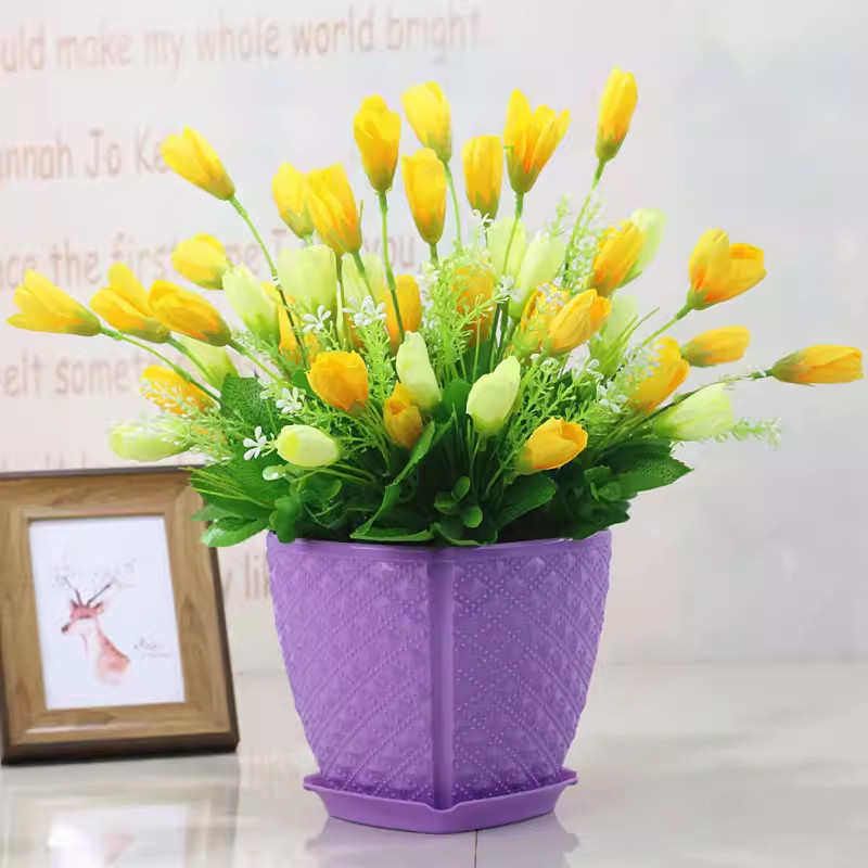 摆件束郁金香装饰花艺干花家居花餐桌客厅花绢电视柜花套装假