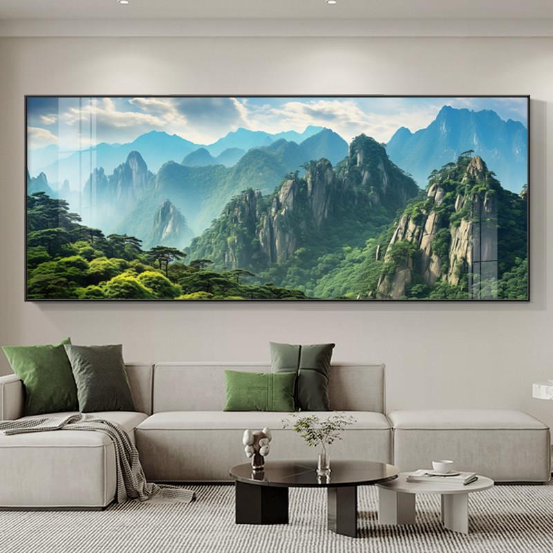 家有靠山背景画客厅沙发背景墙装饰画高档大气办公室壁画2024新款