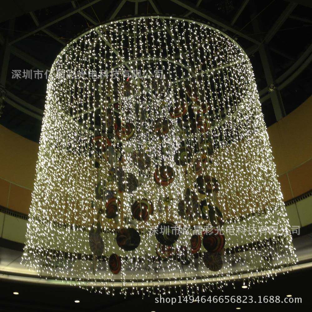圣诞节热销led窗帘灯串 婚庆装饰彩灯6*3米600头窗帘彩灯串灯闪灯