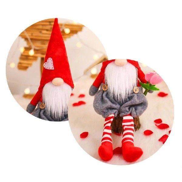 Valentines Day Gnomes Decor Sitting Long-legged for Doll
