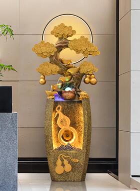 摇钱树假山葫芦流水摆件循环水开业乔迁礼物客厅门店招财风水轮