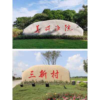 桐庐石大型景观石刻字门牌公司招牌广场小区泰山石村牌雪浪石原石