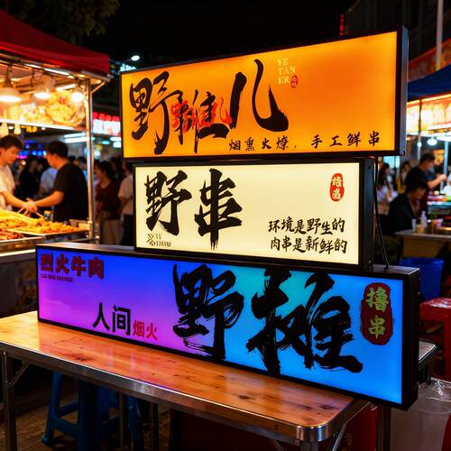 动感灯箱超亮双面发光夜市摆摊户外防水烧鸟招牌车顶磁吸广告牌