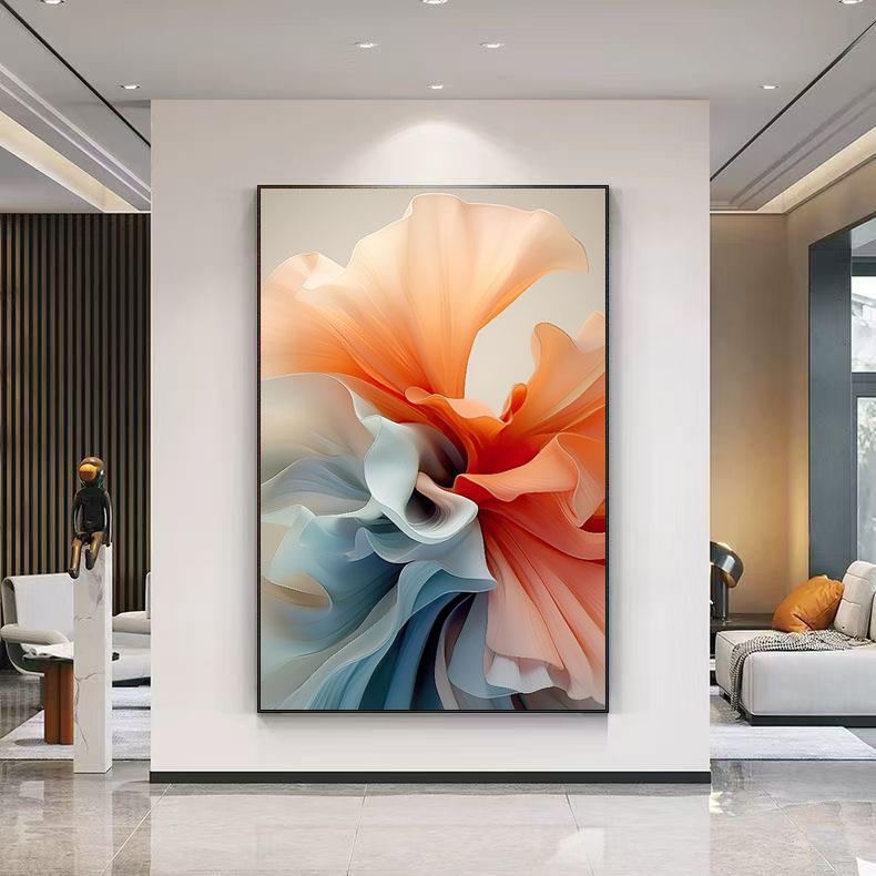 简约抽象走廊挂画入户玄关装饰画花卉客厅落地画沙发背景墙画北欧图片