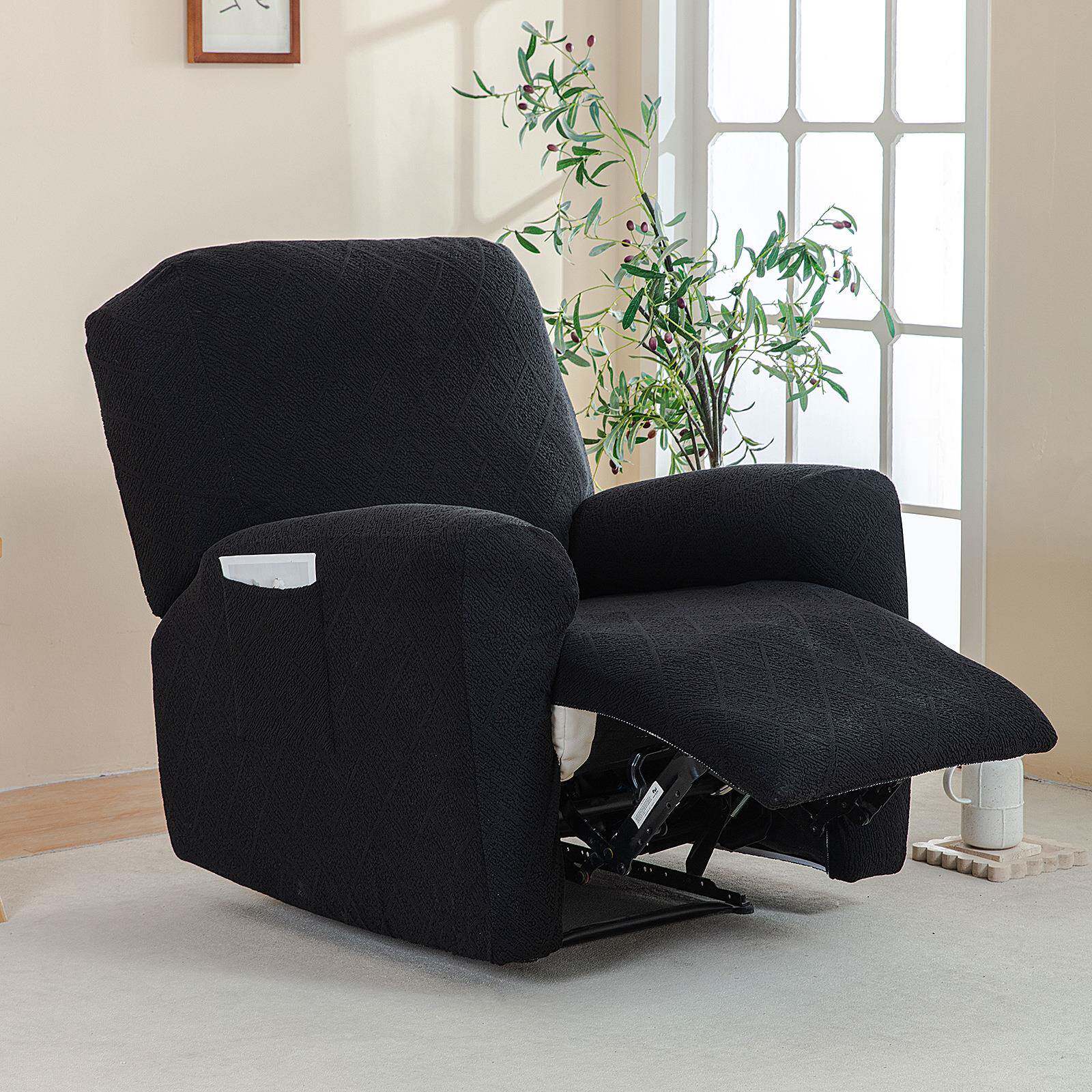 新款提花简约单人沙发民宿酒店样板间电动椅子套休闲躺椅沙发套罩