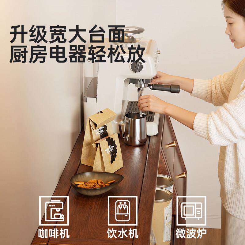 实餐边柜啡柜茶咖吧柜靠墙一体储物木柜GL8138实置物柜客收厅水吧