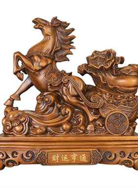 中式财运亨通马拉白菜摆件办公室客厅酒柜装饰品摆件树脂工艺品