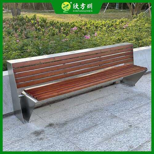 户外小区公园公共庭院长条形不锈钢休闲椅园林椅双人金属座椅坐凳