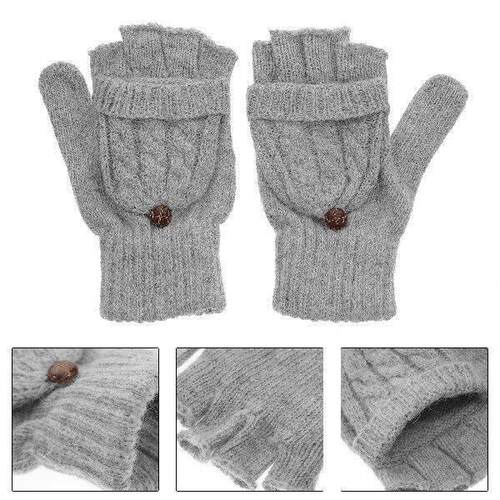 Convertible Thermal Half Finger Gloves Lightweight