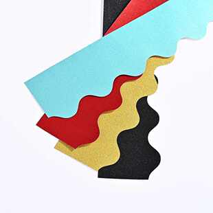 新款热卖圣诞公告栏边框纸质多色可选金葱粉黑板贴纸铜版纸