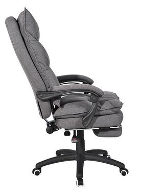 色麻布可躺公椅办午CF2107休椅带搁脚可旋转升降电灰脑椅书可房椅