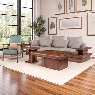 约小户型家大用客厅别墅 发组合现代家简式 朴房新中实木沙LS 206