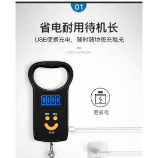 称自动50kg公斤电子秤手提称小吊公平秤随身东西携带精勾拉可准