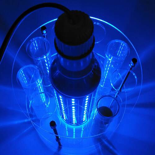 440-450-470nm蓝光LED定制亚克力试管架光化学实验多联磁力搅拌器