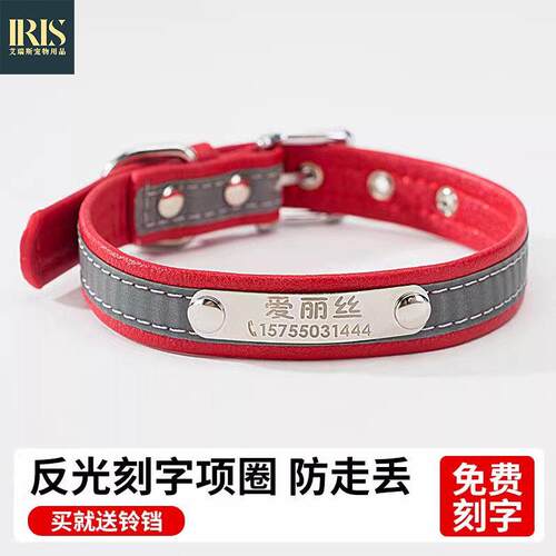 狗狗刻字项圈猫咪铃铛颈圈小型犬脖圈吊牌小狗圈猫牌定制宠物用品