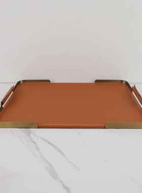 现代简房CH0062约黑皮托盘板办公室卧室样餐客厅厅厨房家居软装饰