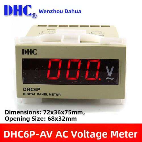 温州大华Dhc6P-Av数显交流表0-600V/199.9V/19.99板表Dp6