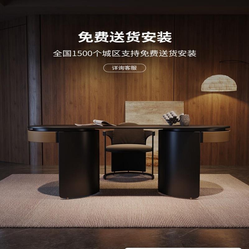 意式极简烤漆书桌现代简约卧室家用办公桌设计师书房创意电脑桌