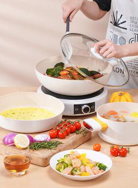 德世朗（DESLON）银月麦饭石不粘锅三件套DFS-TZ952B炒锅汤锅煎锅