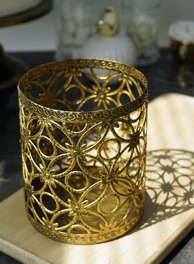 金色棒棒糖桶 欧式家居装饰器皿 糖罐婚庆道具复古罐子甜品台摆件