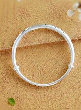 高档芙蓉银手镯为的妇女999纯固体覆古哑银光银手镯轻年风格礼物