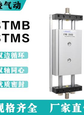 STMB气缸STMS 10 16 20 25X50X100X150X200S双出双杆双轴滑台气缸