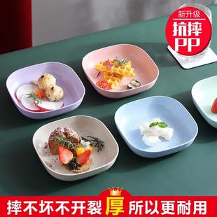 防摔装小碗家用日式碗碟套装家用筷勺碗盘子饭碗筷子小麦秸秆餐具