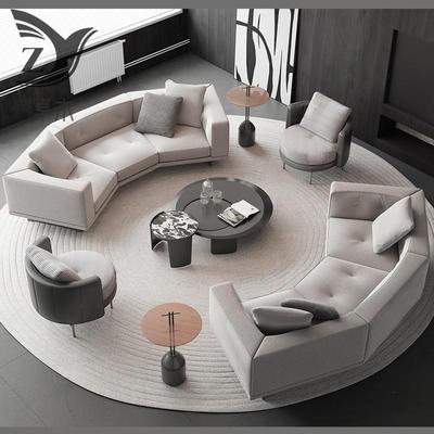 需定制酒店大堂会客弧形沙发美容院会所大厅接待沙发售楼处洽谈布