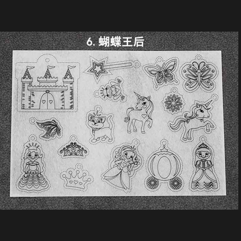 DIY填色热缩片 带图案热缩片 打磨半透明收缩片 亚马逊手工材料
