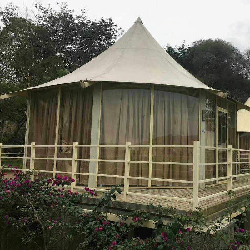 帐篷森林景区酒店宿营地聚会旅户外露营民帐篷野餐 酒店度假地文