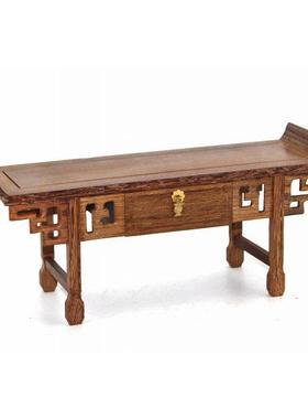 红木条案供桌鸡翅木翘头琴桌 奇玉石花盆景茶壶玉器摆件实木底座