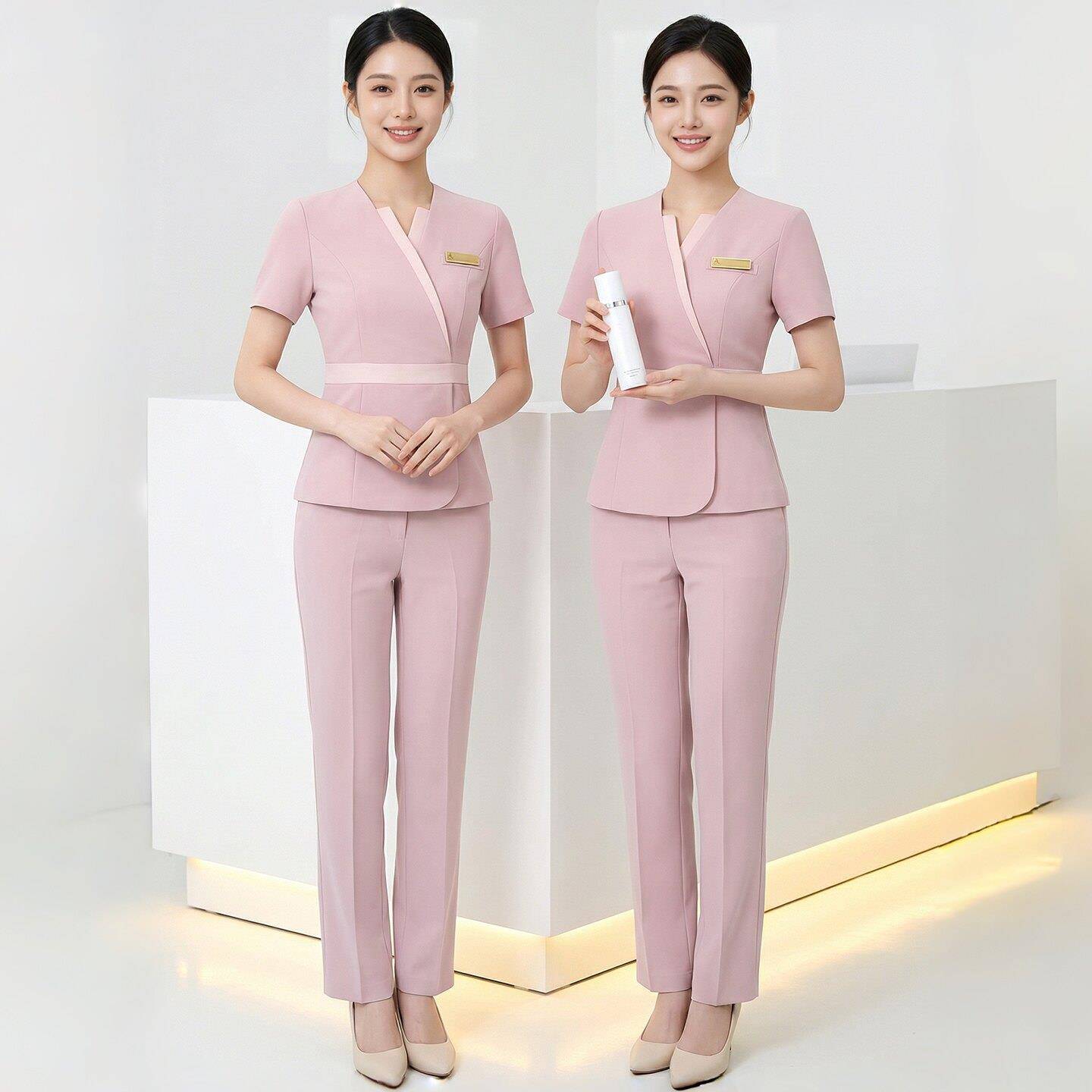 美容师工服夏季女士高端皮肤管理职业美容院套装专业店工作服美容
